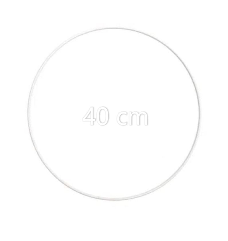 Aros Anéis de metal revestido a Branco – 60 | 50 | 45 | 40 | 35 cm Caça Sonhos