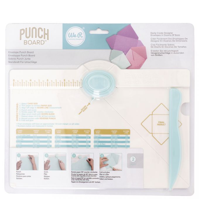 Placa p/ Cortar, Vincar e Criar Envelope cartão perfurado – Punch Board – We R Memory Keepers