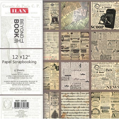 Conjunto de scrapbooking Paper Ilan 6 fls 30×30 Corsets de Paris