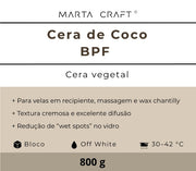 Cera de Coco | BPF 30–42 °C | Bloco 🟢 Recipiente soft (30–45º)