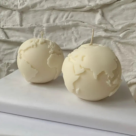 EP008MS - Forma de Silicone em 3D da Terra - vela concreto