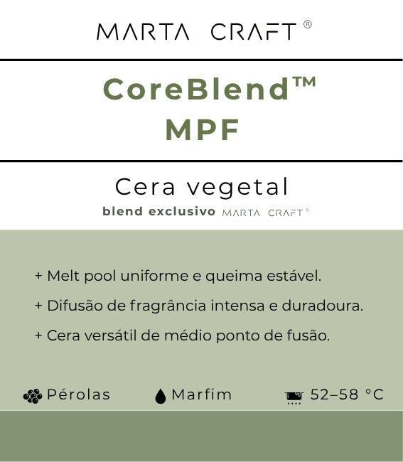 CoreBlend™ | Cera de Soja | BPF 52–58°C | Pérolas | 🟡 Recipiente (45–60°C)