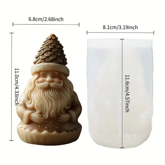 NA046MS -Pai Natal 3D  molde de silicone - vela