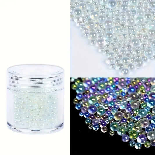Contas de Vidro Bolha efeito gota d'água 10g- DIY, joias de unhas e decoração artesanal