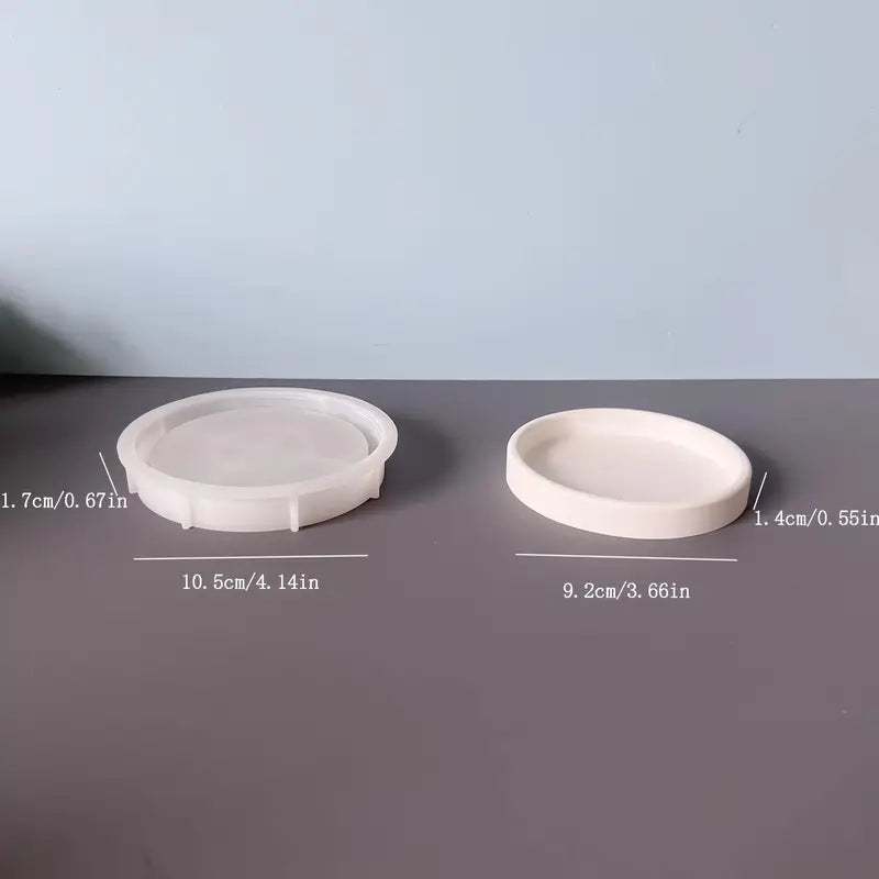 BP086MS - Molde de silicone Epóxi - Pote Vaso velas com tampa redondo S / L