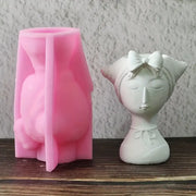 BP103MS - Molde de silicone menina olho fechado 3D