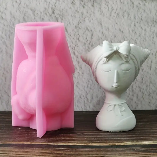 BP102MS - Molde de silicone menina olho fechado 3D