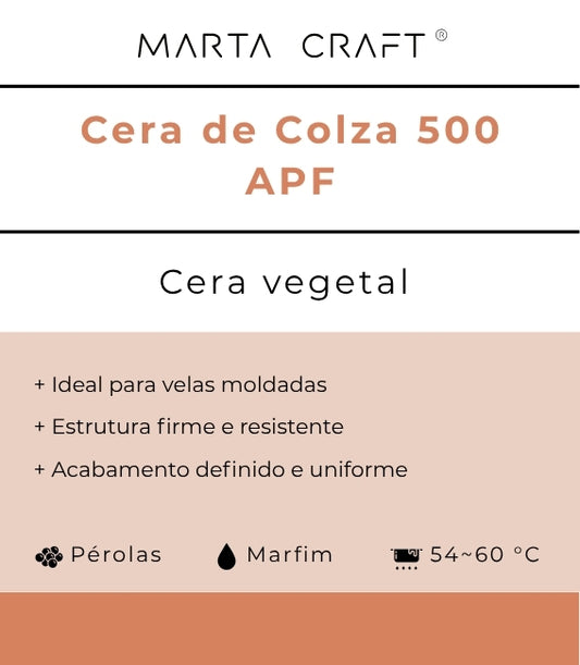 ♡ 11 -Cera de Colza 500 | APF 54-60.ºC | Pérolas🟠 Molde (60–70º)