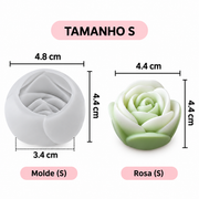 F066MS-  Molde Silicone Rosa 3D  S| M| L