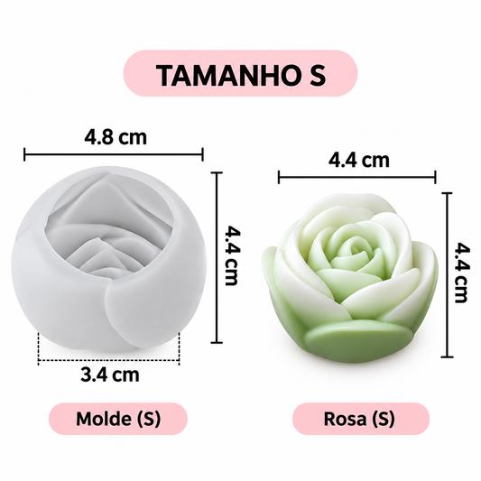 F066MS- Molde Silicone Rosa 3D S| M| L
