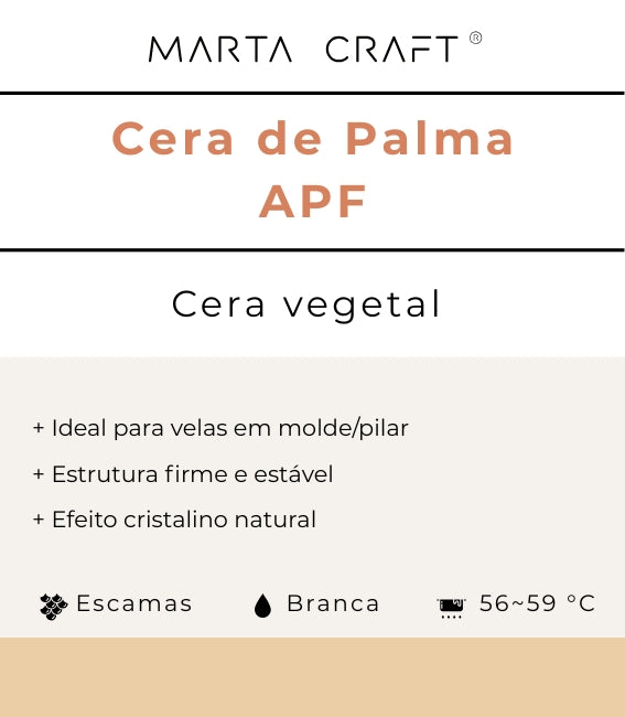 ♡ 12 - Cera de Palma | APF 56-59.ºC|  Escamas | Pilar🟠 Molde (60–70º)