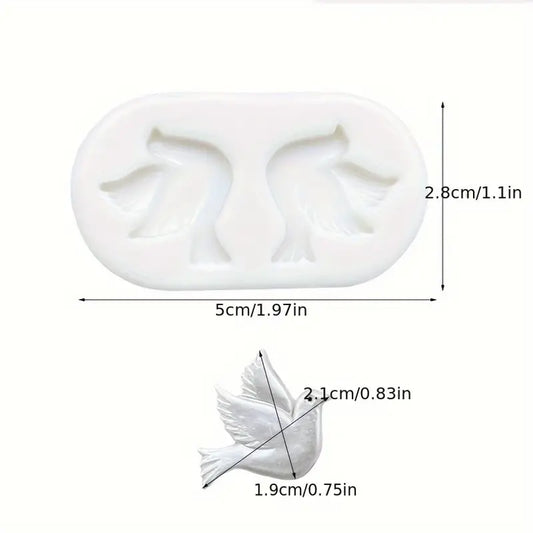 AN029MS -  Molde Pássaro 2 mini Pombas
