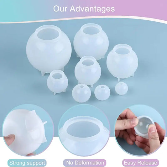 EP010MS -Conjunto de 8 Moldes de Silicone em Forma de Bola