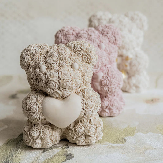 RV URSO TEXTURIZADO COM CORAÇÃO - S, M, L e XL - CERÂMICA PERFUMADA - MARTA HOME