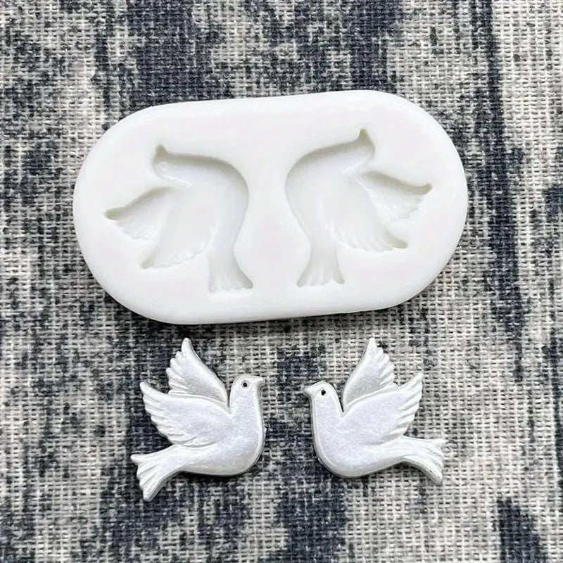 AN029MS -  Molde Pássaro 2 mini Pombas