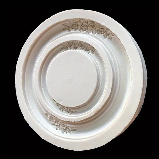 MF093MS - Molde Silicone para Moldura de Espelho Redonda de Estilo Vintage