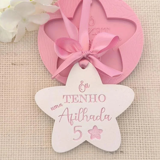 MF044MS - Molde em silicone -Afilhada 5 estrelas