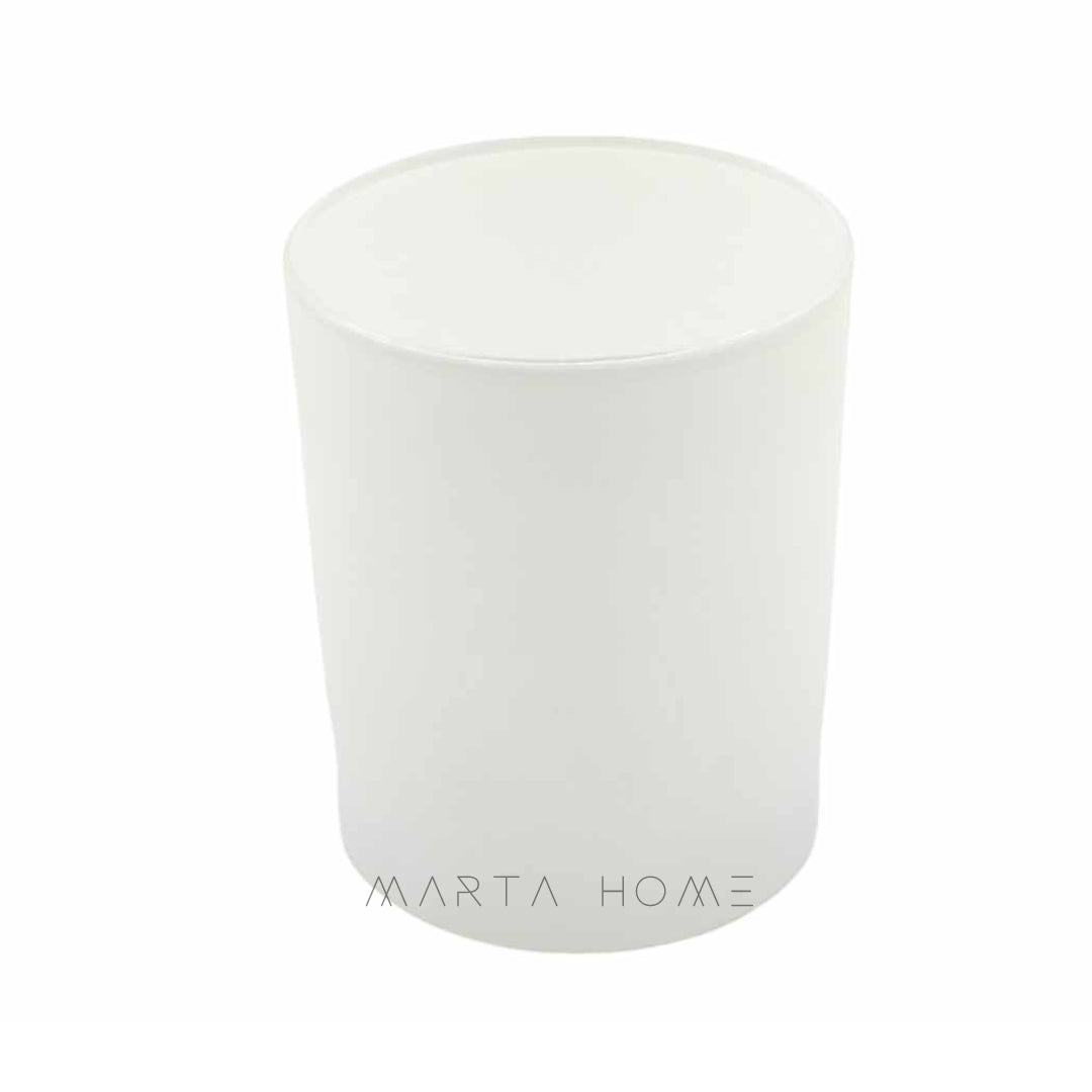 Copo de Vidro Barley para Vela 250mL - Branco Fosco