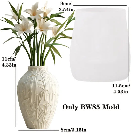 BP100MS - Molde Silicone Vaso Flores Padrão Relevo