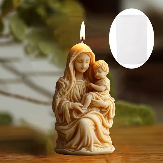 NA073MS - Molde em silicone - Virgem Maria e Jesus Cristo
