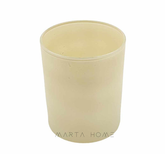 Copo de Vidro Barley para Vela 250mL - Creme Fosco
