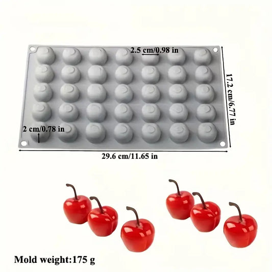 FC079MS - Molde de silicone para mini cerejas com 35 cavidades