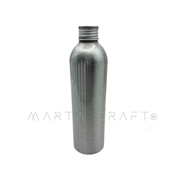 Frasco Garrafa Alumínio 250 mL C/ Tampa Alumínio Boca 24