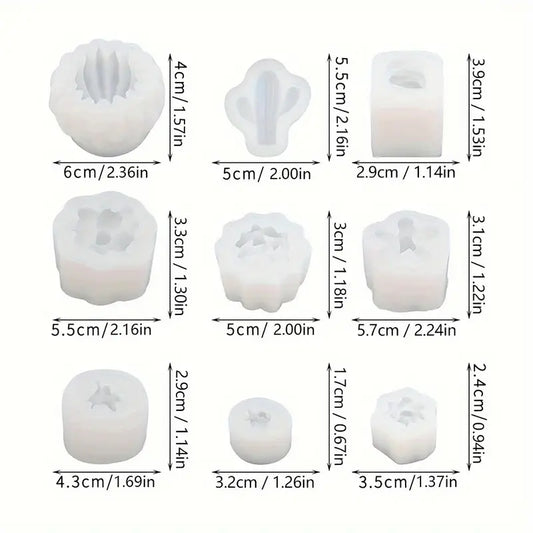 F094MS-Molde Set Suculentas - 9 pcs
