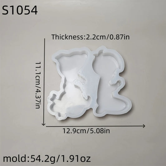 NA043MS  -Molde de Silicone figuras de oração de menino e menina