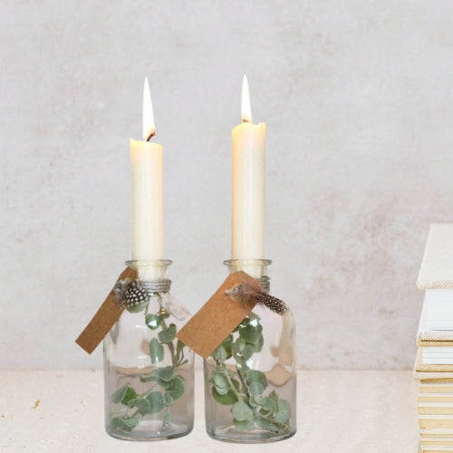 Garrafa redonda vidro H 12 cm ø 7 cm