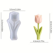 F124MS- 1 Molde de Silicone Floral para Velas - Rosa, Tulipa, Lavanda.