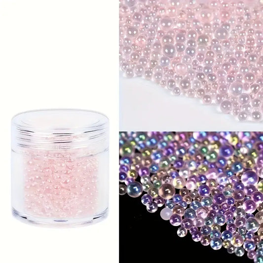 Contas de Vidro Bolha efeito gota d'água 10g- DIY, joias de unhas e decoração artesanal