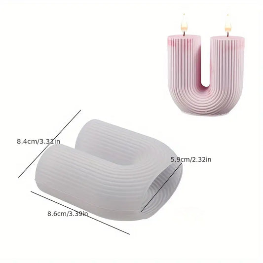 EP021MS -Molde de vela de silicone em forma de U 3D