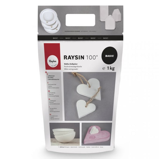 RV Pó de fundição Raysin 100 - 1 kg -Rayher – Gesso – Pó de Cerâmica