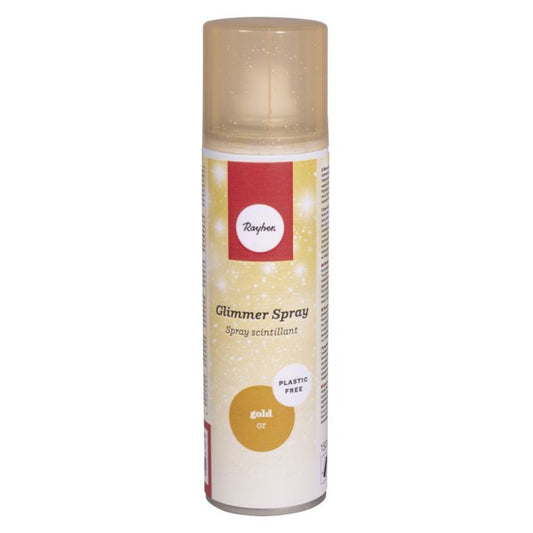 Rayher – spray de glitter, dourado sem plástico, à base de água, lata de 150 ml