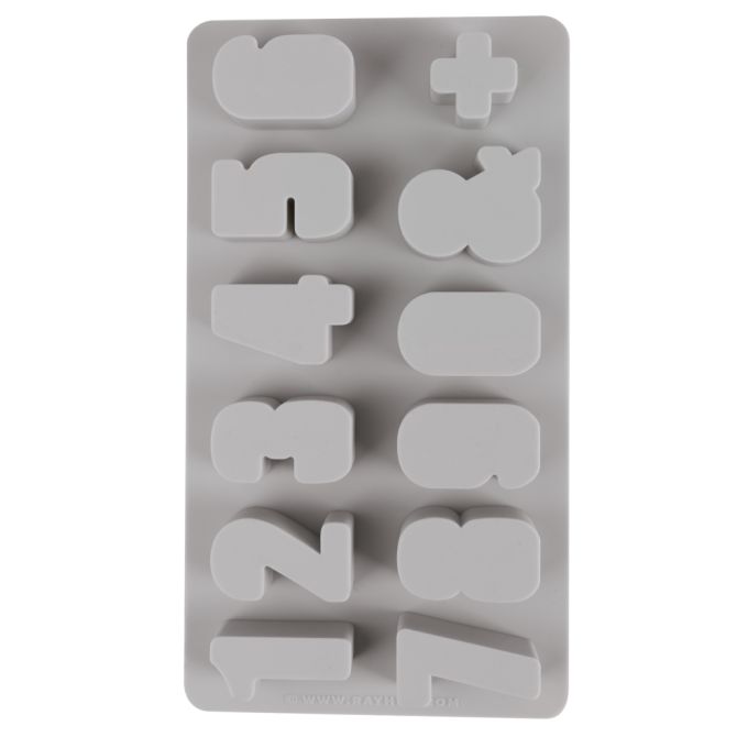 Molde de silicone 0-9 14,5x26x2,5cm, 12 formas - Números - Rayher