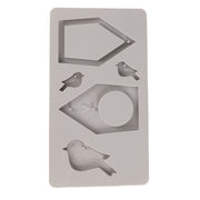 Rayher -Molde de silicone para casas de passarinhos + pássaros 14,5x26x1,2cm, 5 formas, caixa 1 peça