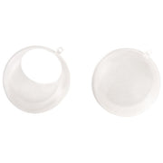 Bola de plástico com recorte, 2 peças, 8cm ø abertura ø4,5cm, cristal