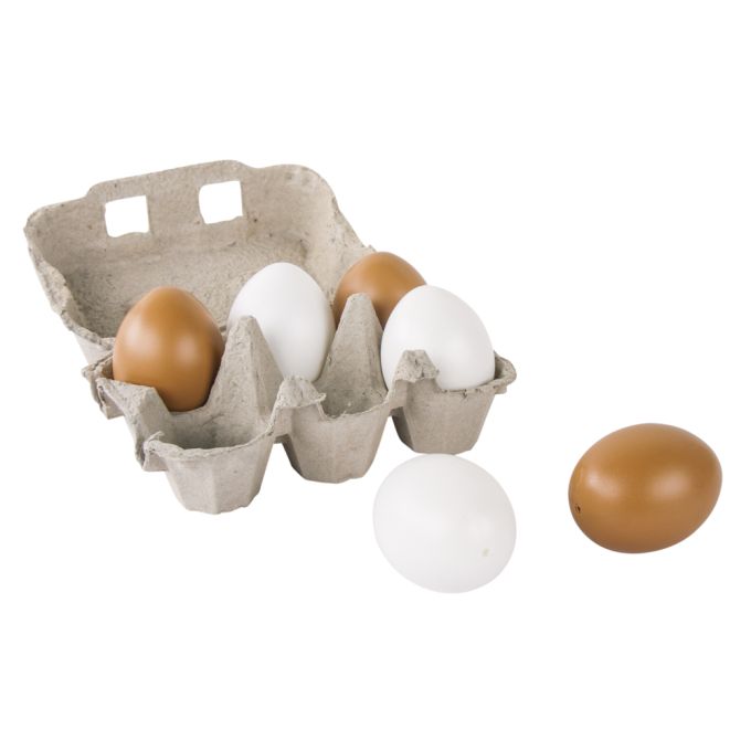 Conjunto de ovos de plástico castanho/branco, 6cm ø RAYHER