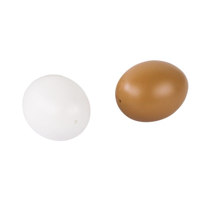 Conjunto de ovos de plástico castanho/branco, 6cm ø RAYHER