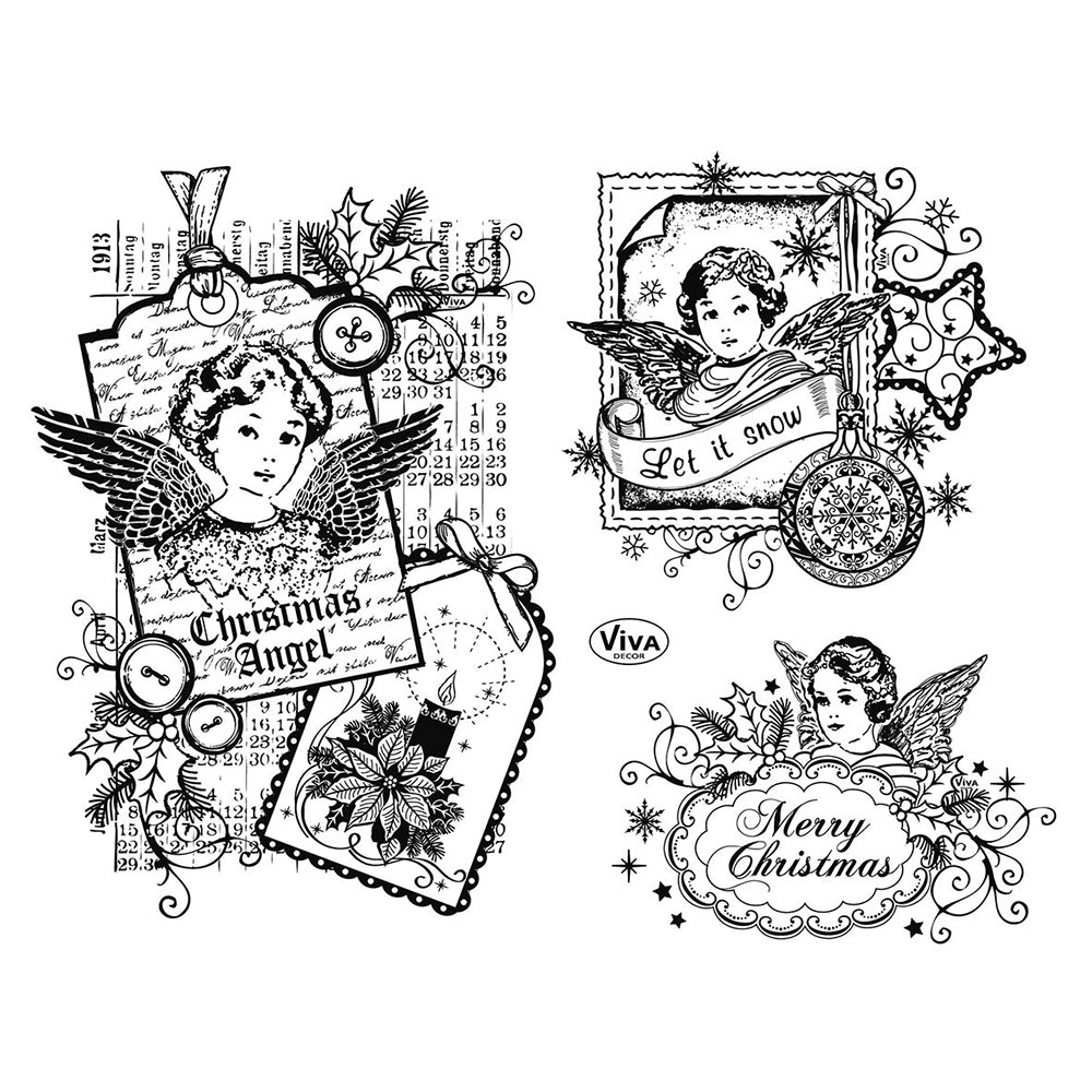 Clear Stamp Christmas angel 14 x 18 cm