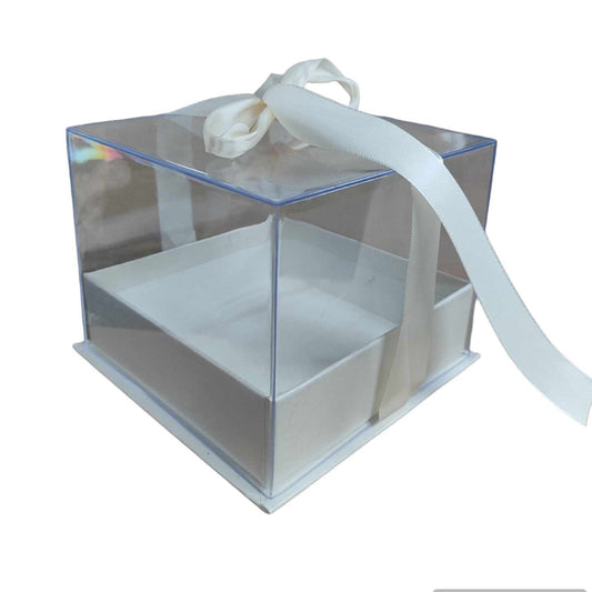 caixa presente com tampa acrilico 14x12 cm