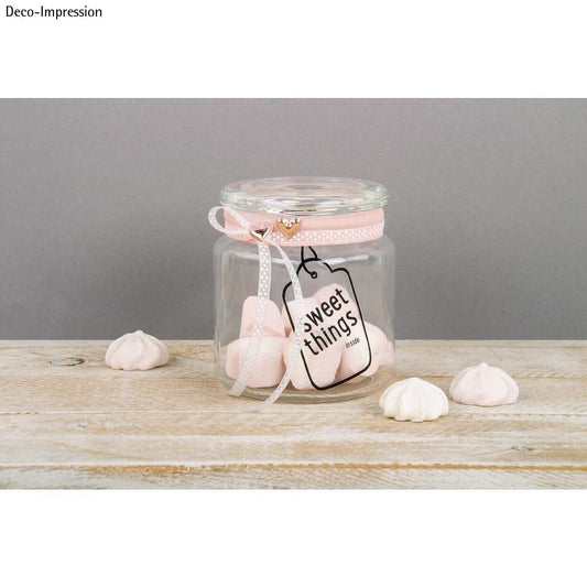 | Pote de armazenamento com tampa de vidro, 10.5cm ø10cm, 580 ml