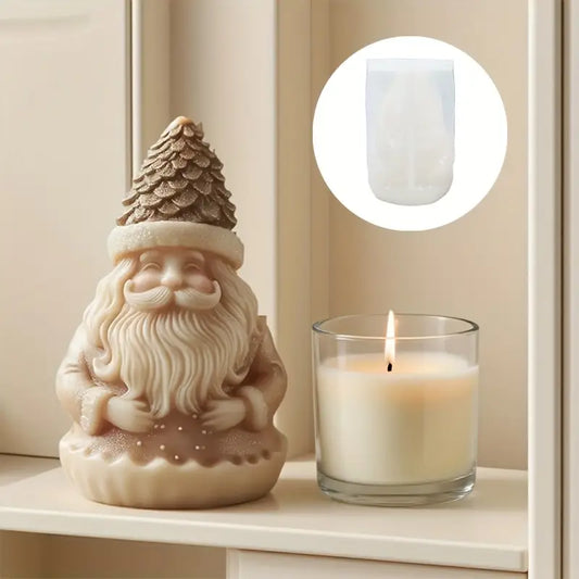 NA046MS -Pai Natal 3D  molde de silicone - vela