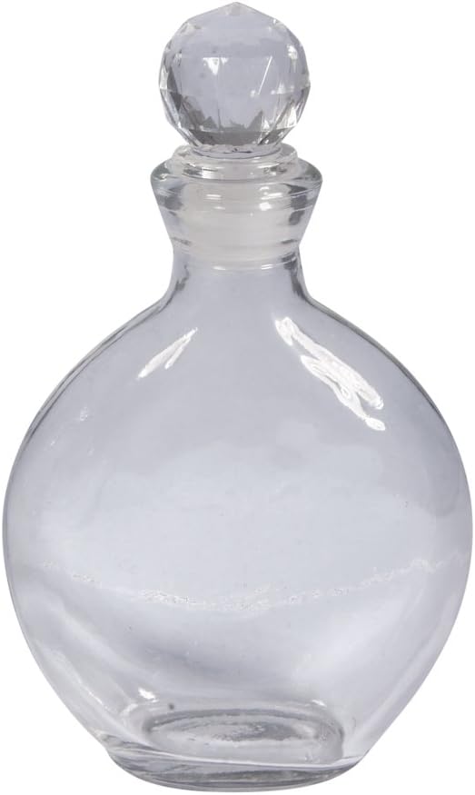 Frasco Vidro Plano Transparente 150mL + Tampa Vidro Bola