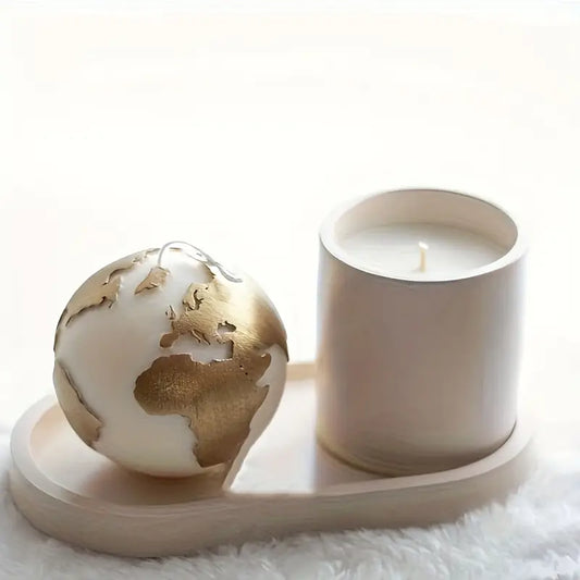 EP008MS - Forma de Silicone em 3D da Terra - vela concreto