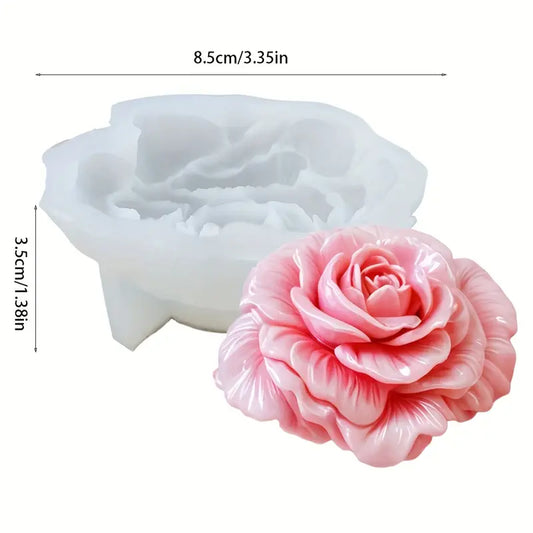 F104MS-  Molde de Silicone Rosa Romântica 3D