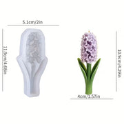 F124MS- 1 Molde de Silicone Floral para Velas - Rosa, Tulipa, Lavanda.