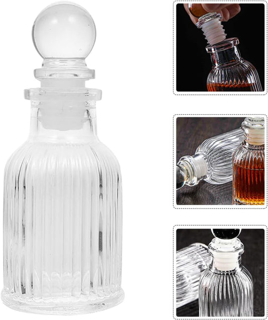 Frasco Vidro Garrafa Francesa Transparente 50mL/100mL + Tampa Vidro Bola