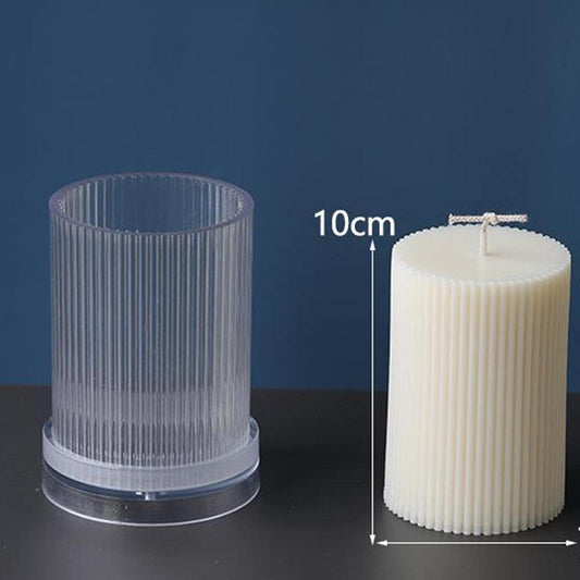 Molde de vela Pilar acrílico cilindro canelado para fazer velas